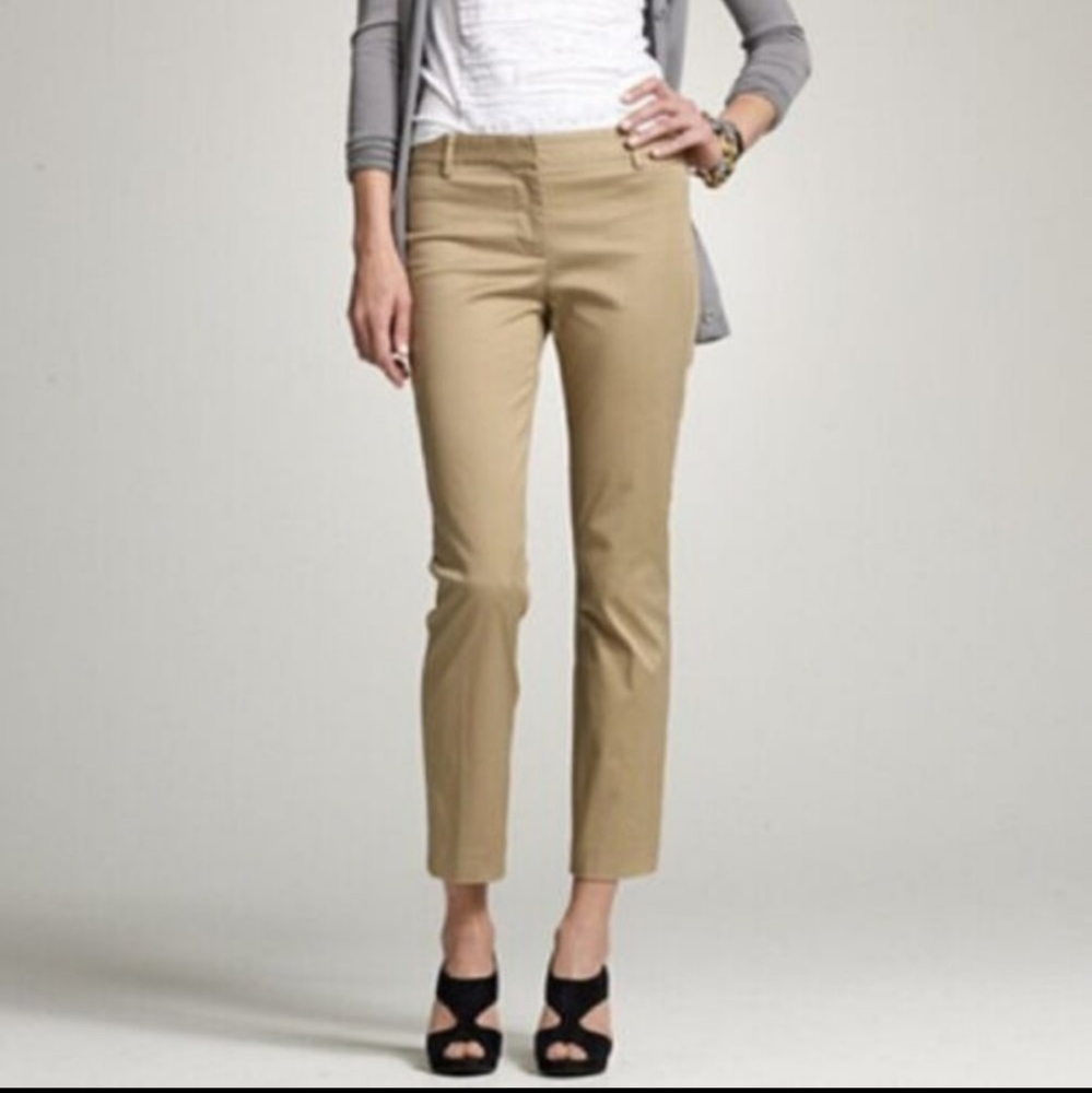 J.crew Stretch City Fit Cropped Stright Pants Mid-Rise Size 14